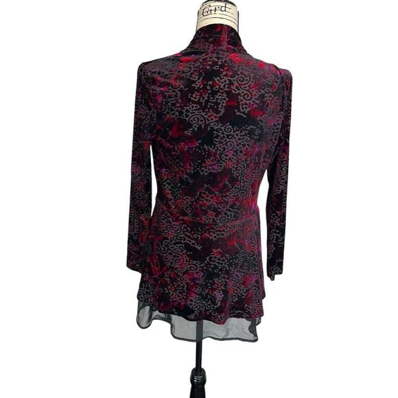 Cupio Whimsigoth Burn Out Velvet Open Long line Cardigan, S - Picture 4 of 9